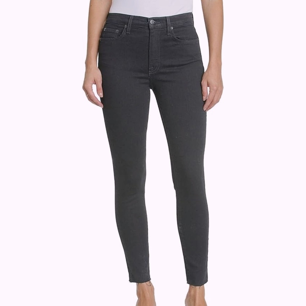 Pistola Black Raw Hem Ankle Jeans